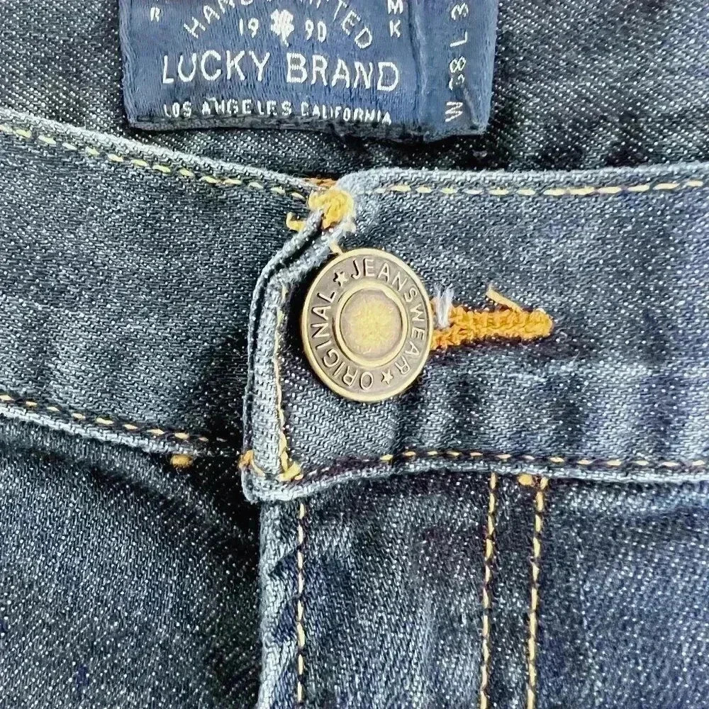 Lucky Brand Men's Medium-Dark Wash Straight Leg Jeans High Rise Size 38 x 34 - Picture 5 of 5